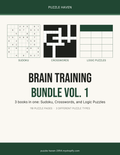 Brain Training Bundle Vol. 1 cover — Sudoku, Crosswords, and Logic Puzzles samples