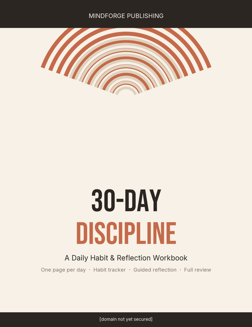 30-Day Discipline Challenge Workbook cover — MindForge Publishing