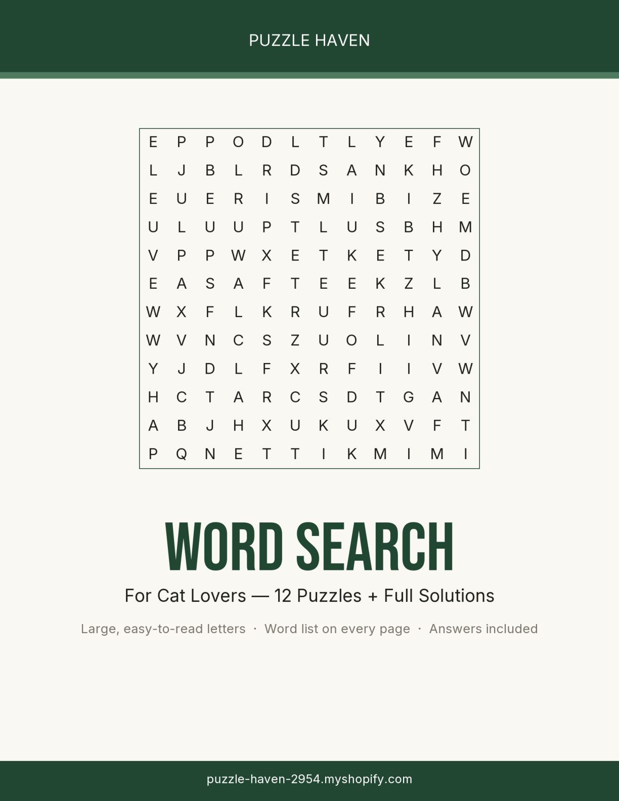 Cat Lovers Word Search Book cover
