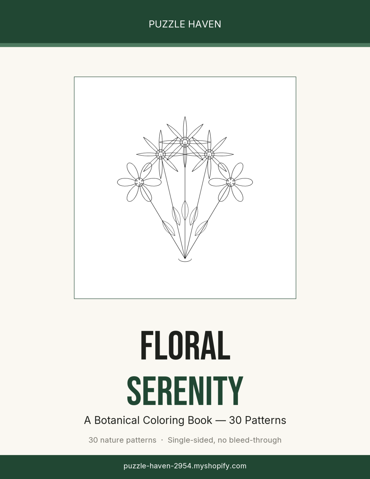 Floral Serenity Coloring Book cover
