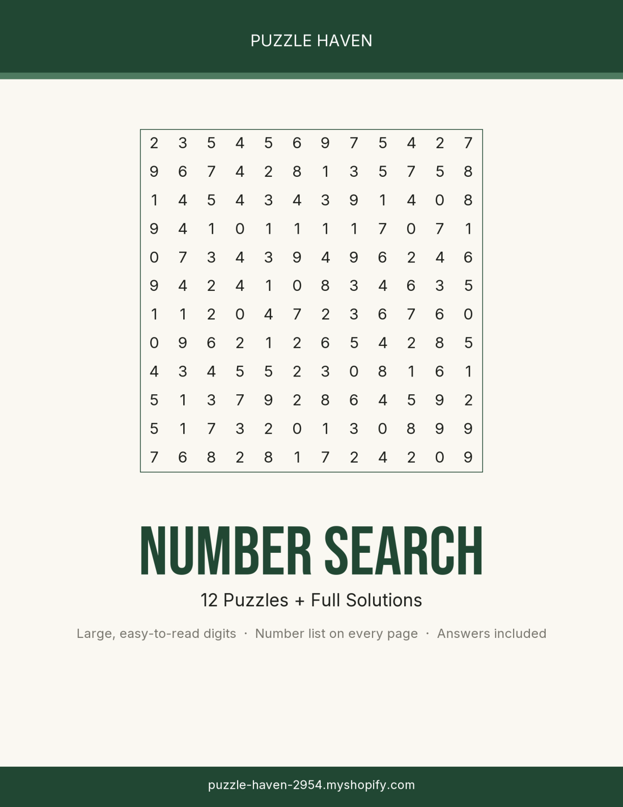 Number Search Puzzle Book cover